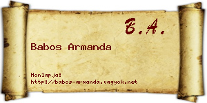 Babos Armanda névjegykártya
